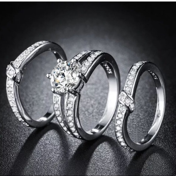 New ❤️ sterling silver white halo diamonds rings - Picture 5 of 7